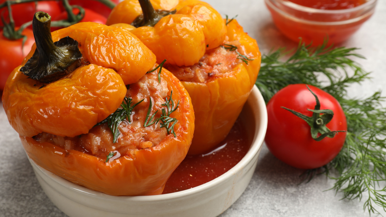 Pimientos rellenos de verduras
